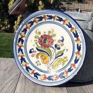 Hand painted plate with flower